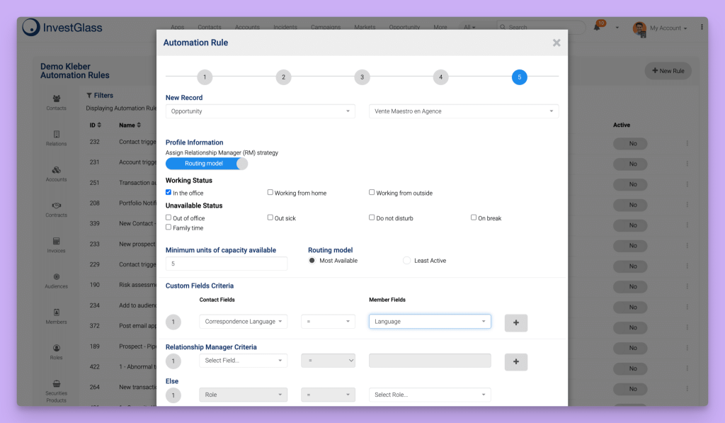 InvestGlass Smart Routing