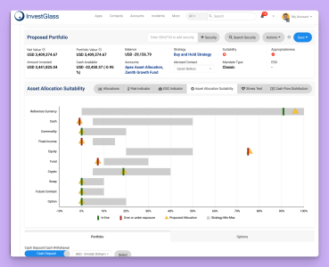 InvestGlass portfolio strategy tool