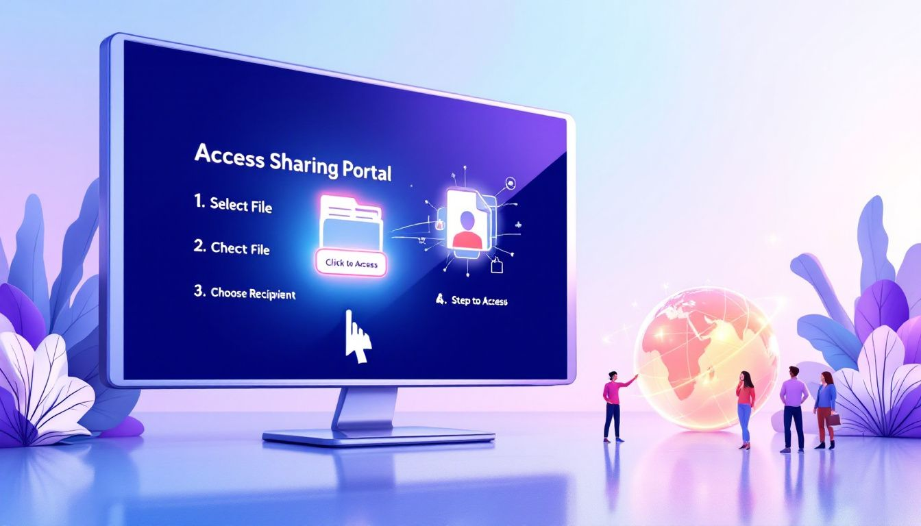 A step-by-step guide to using a sharing portal for file sharing.