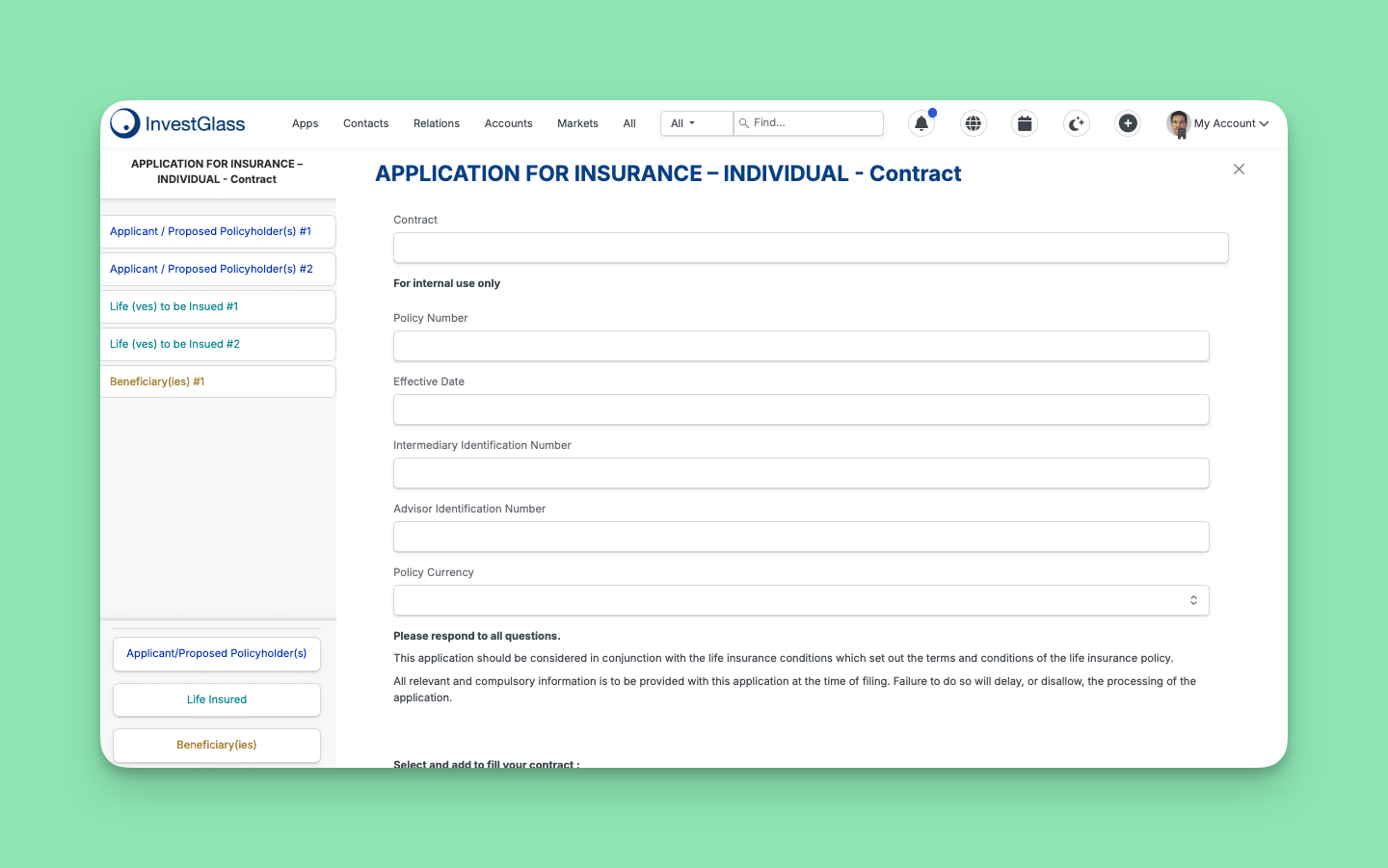 InvestGlass Customer Onboarding in Retail Banking